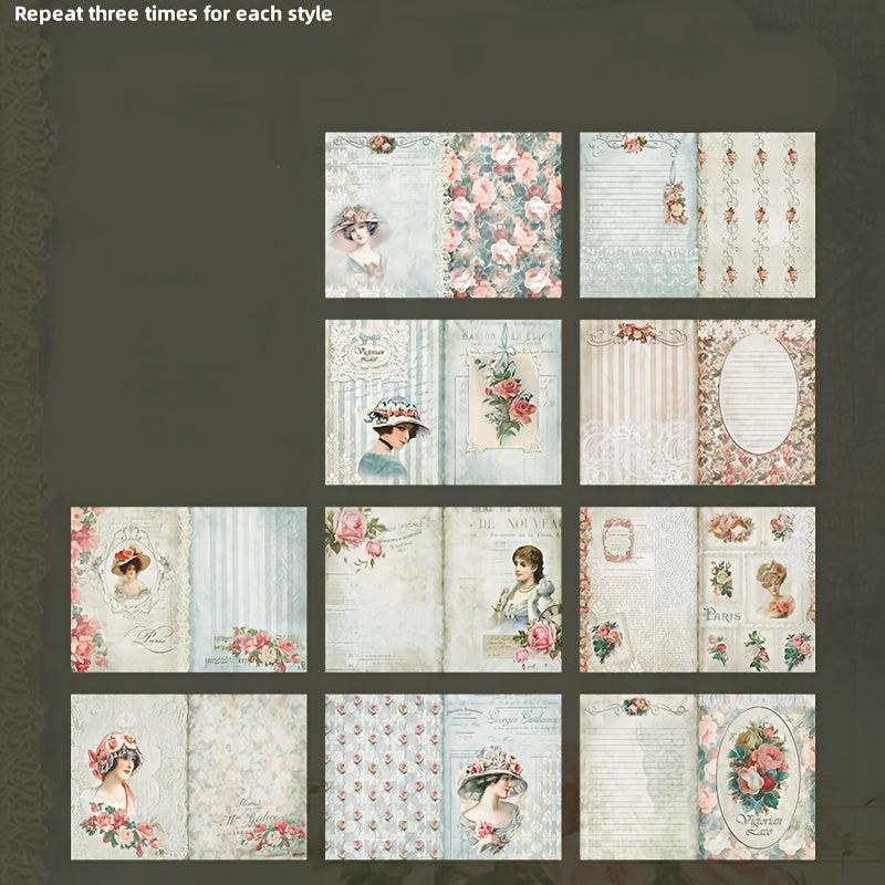 30pcs Manor Maiden Series Large Size Character Notebook for Students
