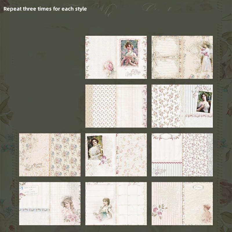 30pcs Manor Maiden Series Large Size Character Notebook for Students