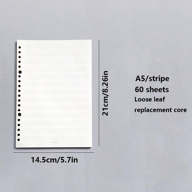 A5 Loose Leaf Paper Blank Horizontal Line Refill