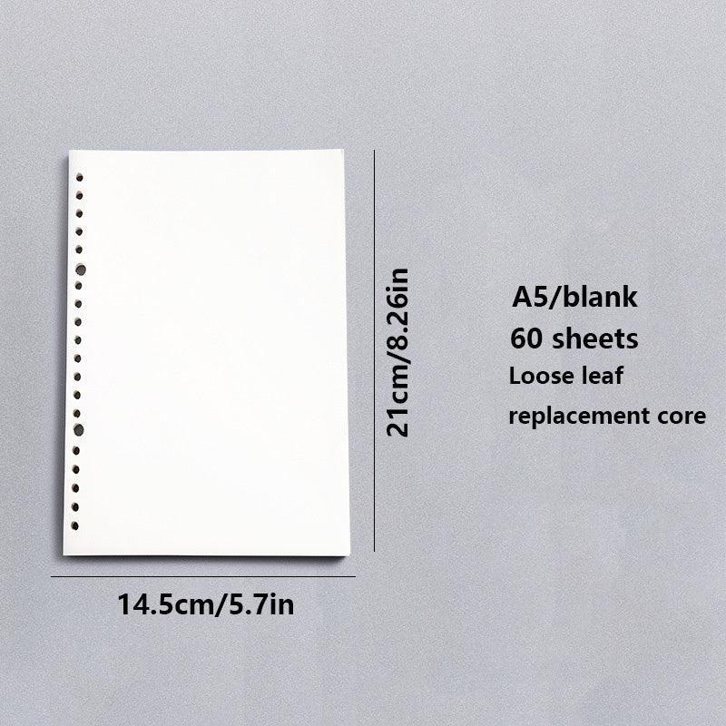 A5 Loose Leaf Paper Blank Horizontal Line Refill