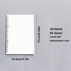 A5 Loose Leaf Paper Blank Horizontal Line Refill