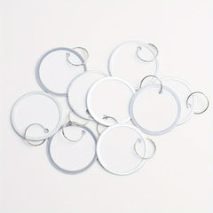 50pcs 1.57'' Metal Key Tags Round Paper Tags w/ Split Rings 40mm