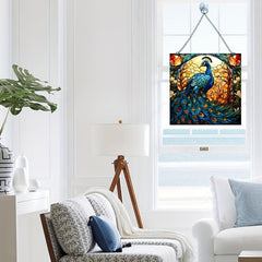 Acrylic Square Christmas Peacock Family Window Decoration