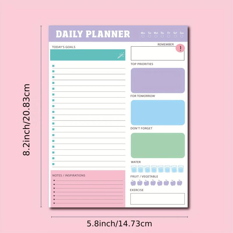 Self-Discipline Memo Pad - Daily Weekly Monthly Tearable Schedule