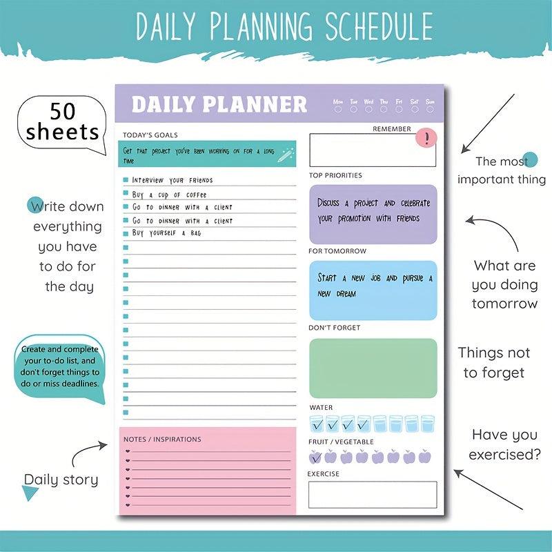 Self-Discipline Memo Pad - Daily Weekly Monthly Tearable Schedule