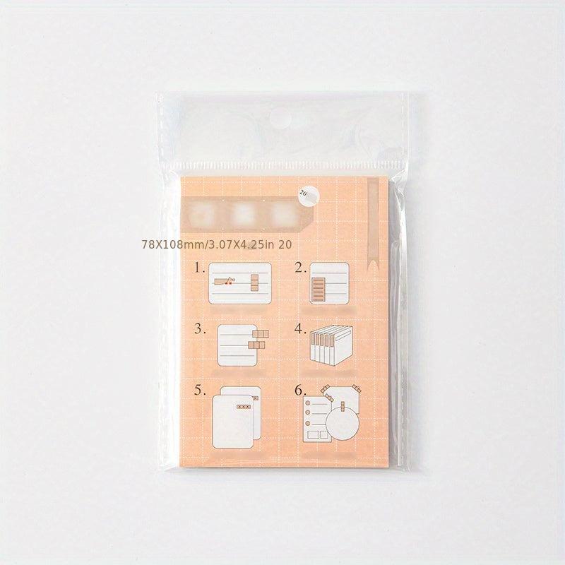 20 Sheets Multifunction Tearable Note Paper Student Sticky Notes