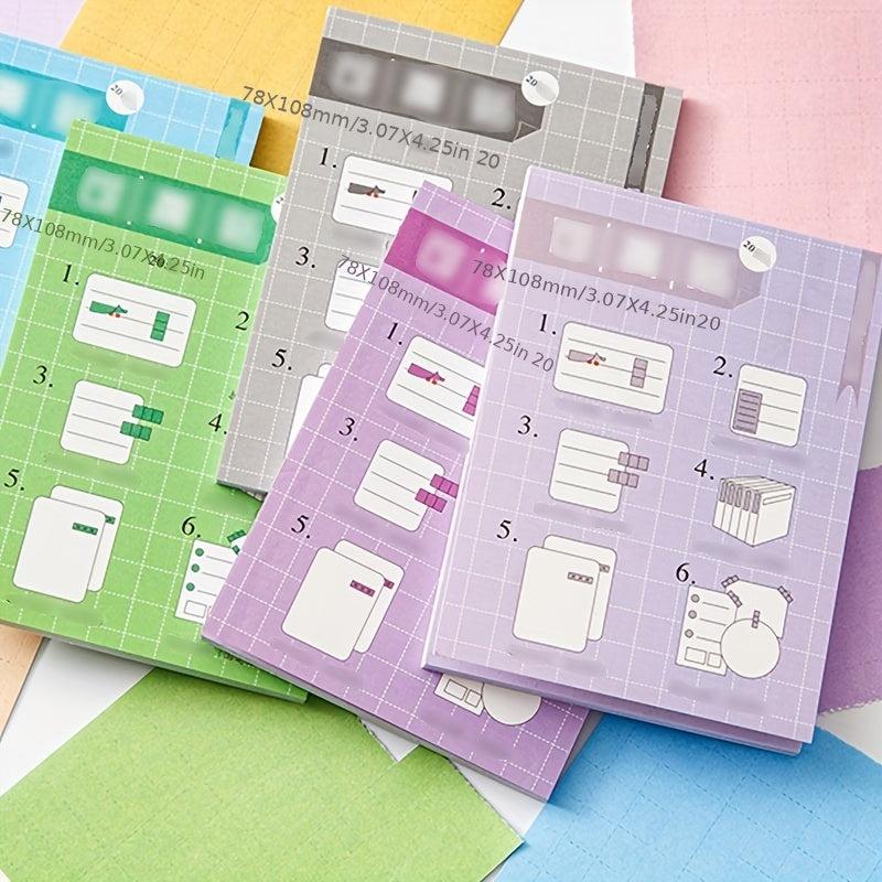 20 Sheets Multifunction Tearable Note Paper Student Sticky Notes