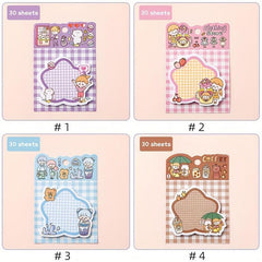 4 Books 120 Sheets Cartoon Sticky Notes Tearable Memo Paper