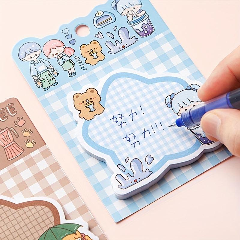 4 Books 120 Sheets Cartoon Sticky Notes Tearable Memo Paper