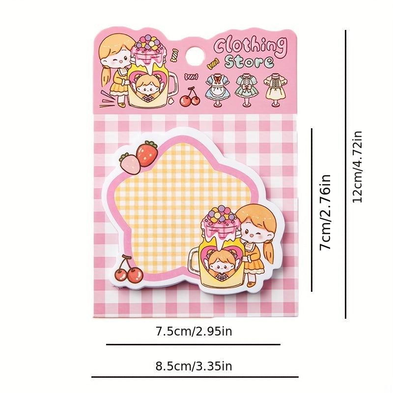 4 Books 120 Sheets Cartoon Sticky Notes Tearable Memo Paper