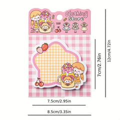 4 Books 120 Sheets Cartoon Sticky Notes Tearable Memo Paper