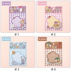 4 Books 120 Sheets Cartoon Sticky Notes Tearable Memo Paper
