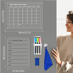 Magnetic Dry Erase Monthly Calendar Board for Refrigerator