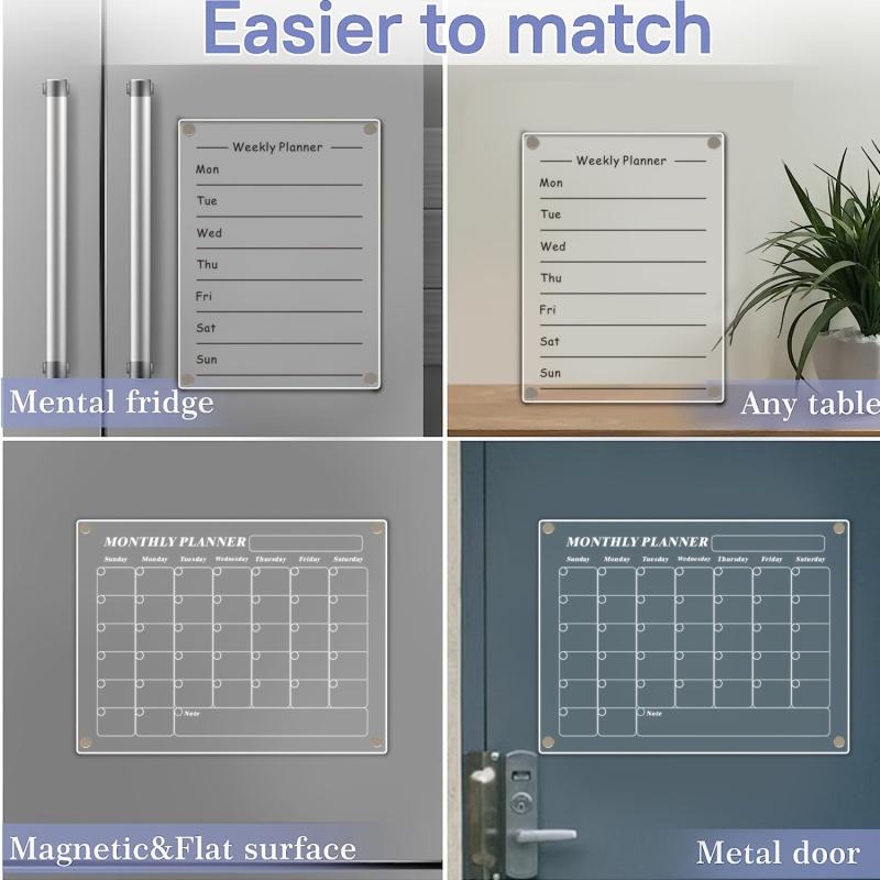 Magnetic Dry Erase Monthly Calendar Board for Refrigerator