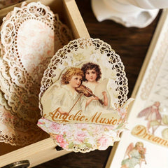 10 Retro Floral Hollow Border Lace Material Set