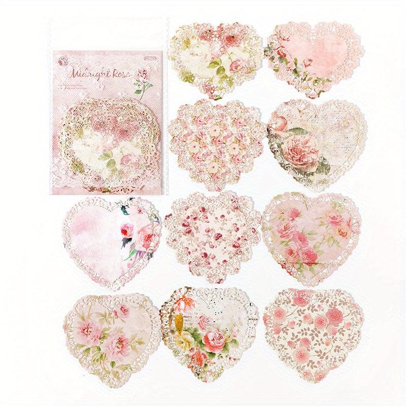 10 Retro Floral Hollow Border Lace Material Set