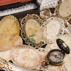 10 Retro Floral Hollow Border Lace Material Set