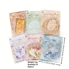 10 Retro Floral Hollow Border Lace Material Set