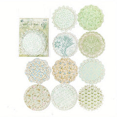10 Retro Floral Hollow Border Lace Material Set