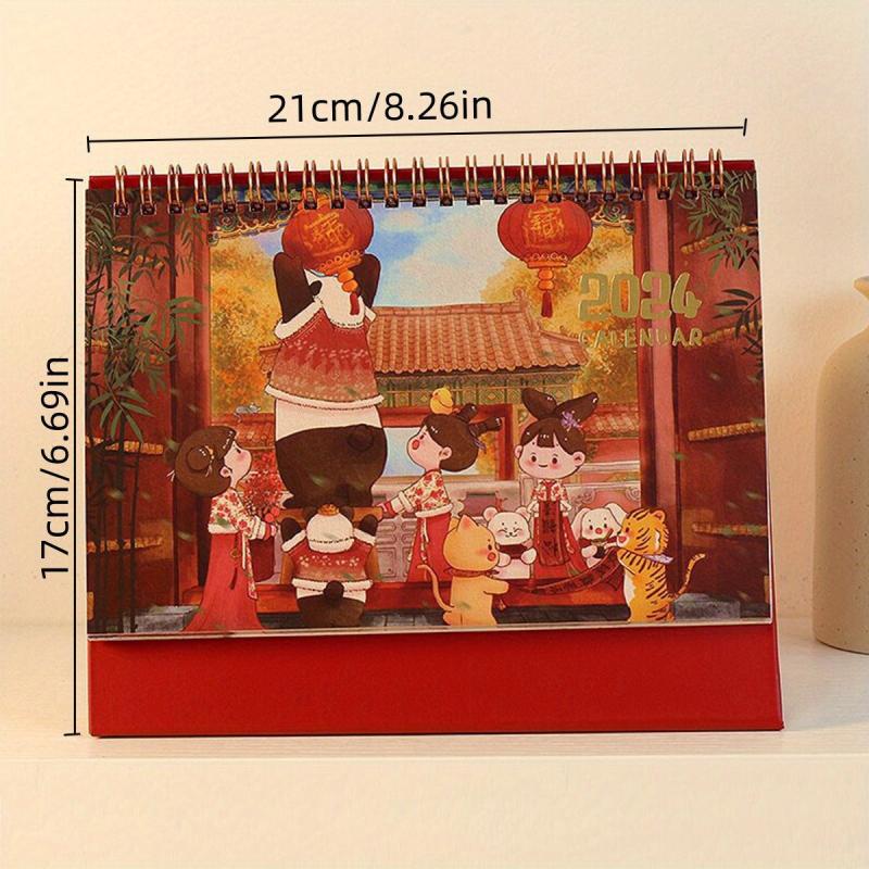 Cute Panda Desktop Calendar Monthly Yearly Planner for Office School