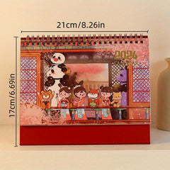 Cute Panda Desktop Calendar Monthly Yearly Planner for Office School