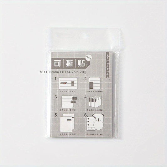 20 Sheets Functional Shaped Correction Sticky Notes