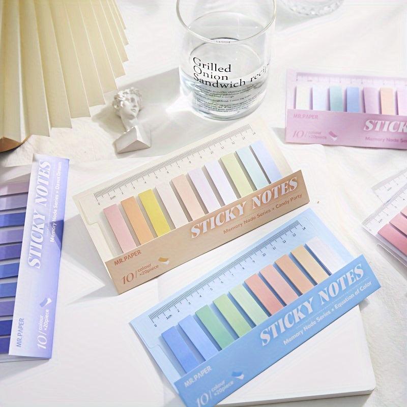 200pcs Morandi Index Stickers 6 7 8 3 Student Stickers Note Marker