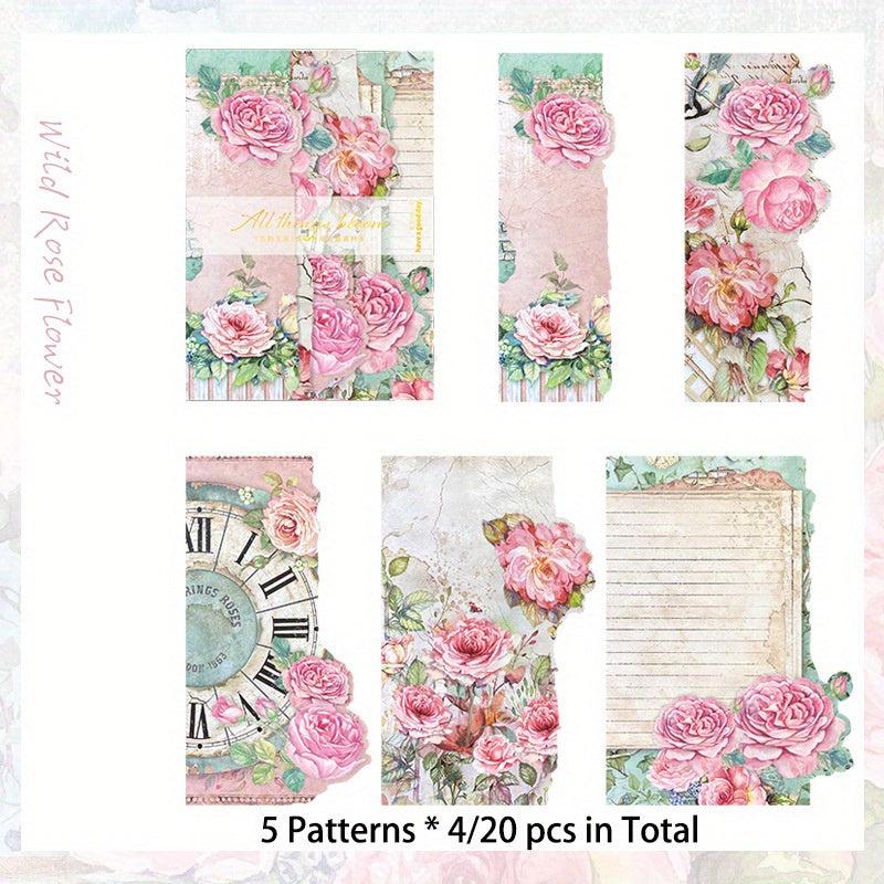 20pcs Irregular Cutting Decorative Paper for DIY Crafts and Scrapbooking