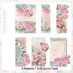 20pcs Irregular Cutting Decorative Paper for DIY Crafts and Scrapbooking