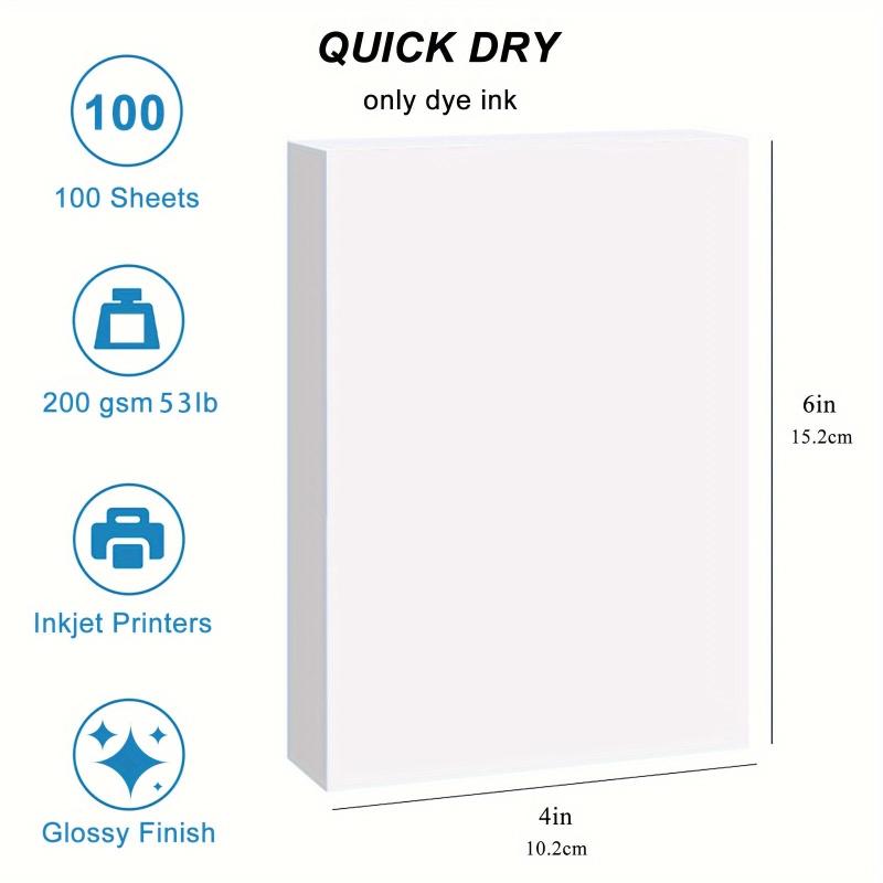 Glossy Photo Paper 10x15 cm 100 Sheets 53lb 200gsm