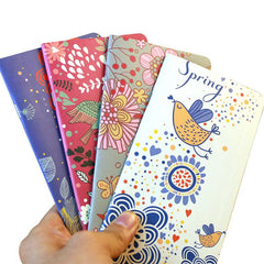 4pcs Flower Bird Notepad Cowhide Small Book Portable Pocket Book