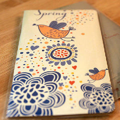 4pcs Flower Bird Notepad Cowhide Small Book Portable Pocket Book