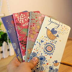 4pcs Flower Bird Notepad Cowhide Small Book Portable Pocket Book