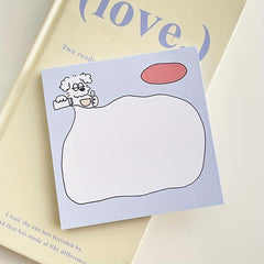 Big Eyed Dog Sticky Notes 50 Sheets Tearable Notepad Message Book Stationery