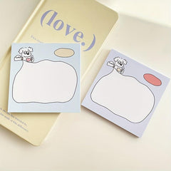 Big Eyed Dog Sticky Notes 50 Sheets Tearable Notepad Message Book Stationery
