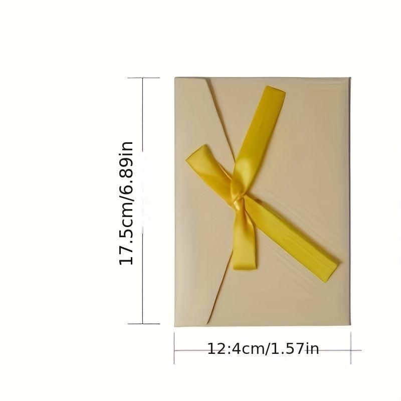 6pcs Vintage Ribbon Envelope Large Bow Pearlescent Paper Special Paper