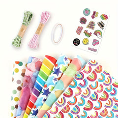 6pcs Colorful Cartoon Birthday Gift Wrapping Paper Roll