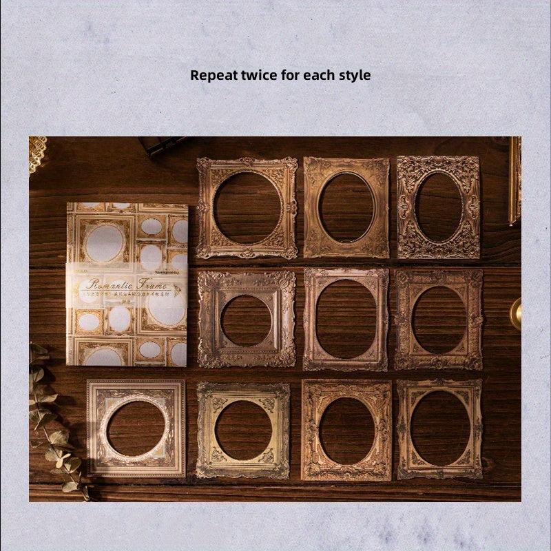 20pcs Retro Hollowed Out Frame Journal Paper Pack, Romantic Frame Series