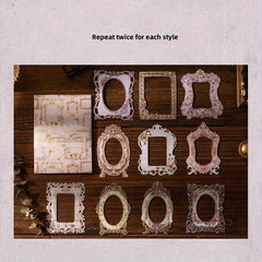 20pcs Retro Hollowed Out Frame Journal Paper Pack, Romantic Frame Series
