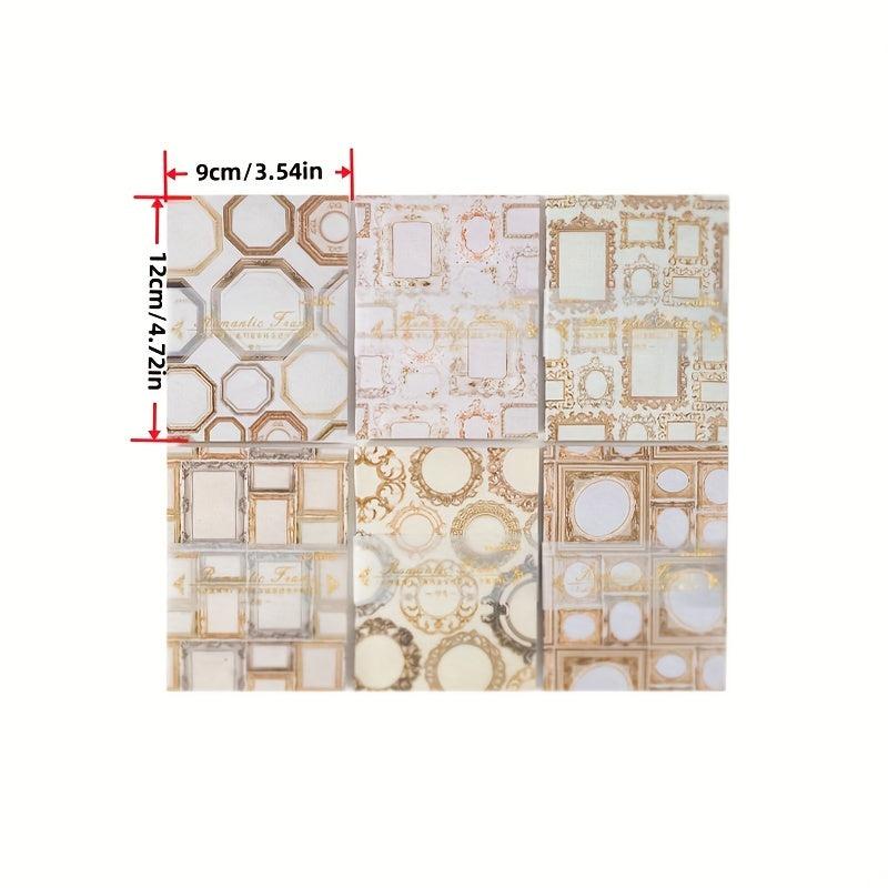 20pcs Retro Hollowed Out Frame Journal Paper Pack, Romantic Frame Series