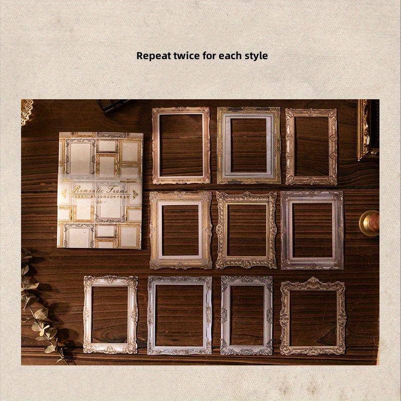 20pcs Retro Hollowed Out Frame Journal Paper Pack, Romantic Frame Series