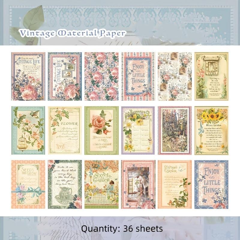 36 Sheets Rose Wreath Vintage Paper Memo Pad for Scrapbooking DIY