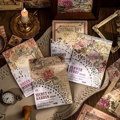 36 Sheets Rose Wreath Vintage Paper Memo Pad for Scrapbooking DIY