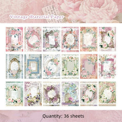 36 Sheets Rose Wreath Vintage Paper Memo Pad for Scrapbooking DIY