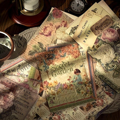 36 Sheets Rose Wreath Vintage Paper Memo Pad for Scrapbooking DIY