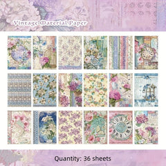 36 Sheets Rose Wreath Vintage Paper Memo Pad for Scrapbooking DIY