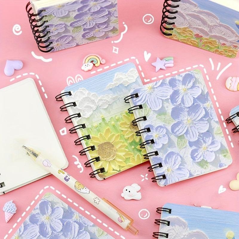 80 Sheets Cloud Sunflower Cream Flower Coil Book Notebook Pocket
