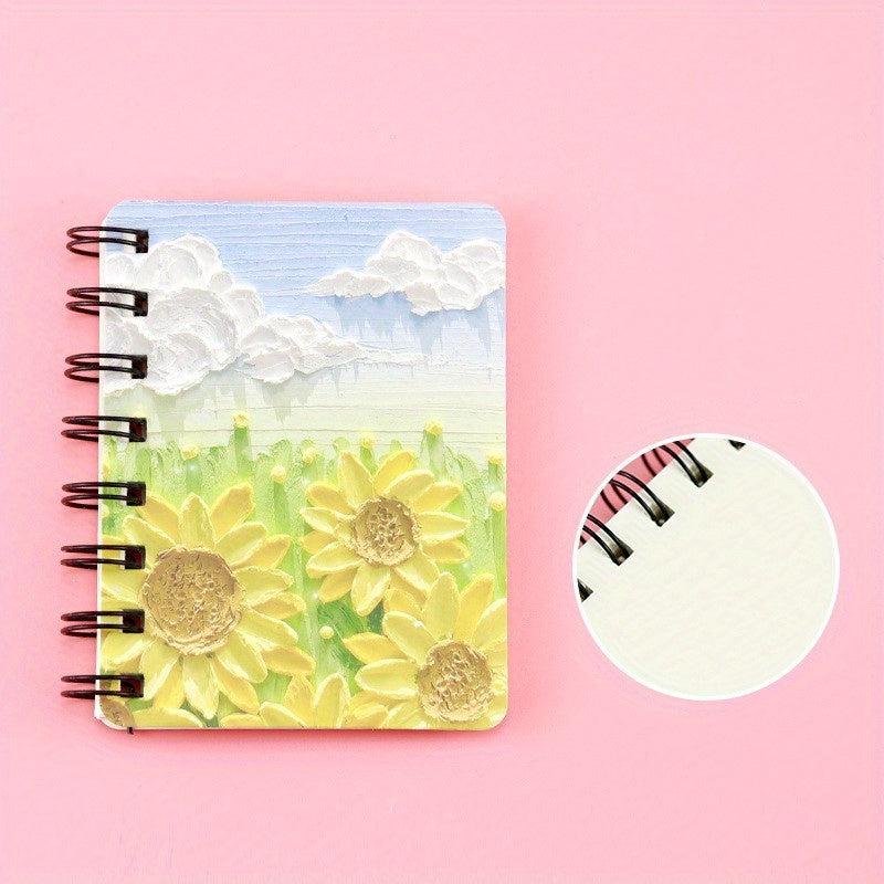 80 Sheets Cloud Sunflower Cream Flower Coil Book Notebook Pocket