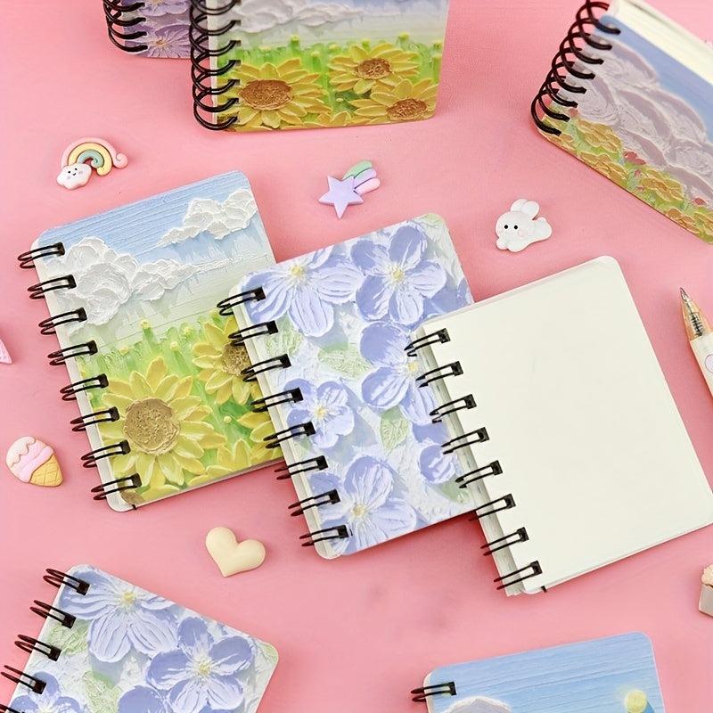 80 Sheets Cloud Sunflower Cream Flower Coil Book Notebook Pocket