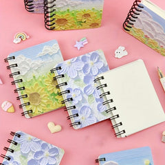 80 Sheets Cloud Sunflower Cream Flower Coil Book Notebook Pocket